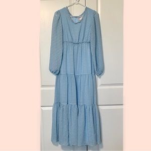 Rachel Parcell Light Blue Tiered Maxi Dress